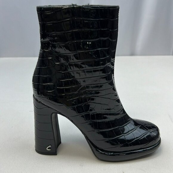 Circus By Sam Edelman Womens Freddie Black Crocodile Print Ankle Booties Size 5M - Picture 5 of 9